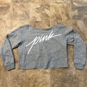 PINK Victoria's Secret Gray Crewneck Crop Top